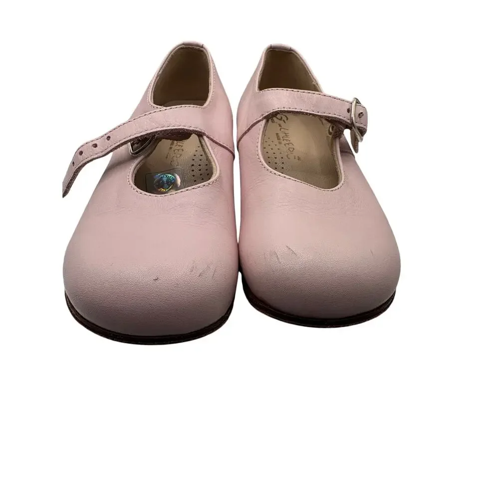 vero cuoio Pink Mary Jane Shoes Size 8.5 Classic Leather Flat Footwear
